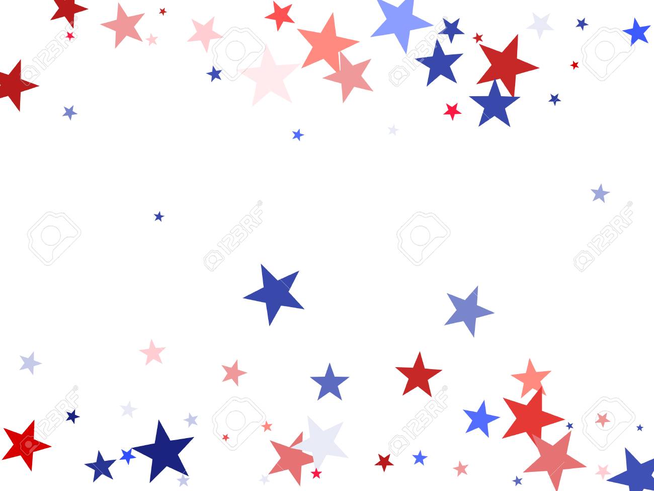 American President Day Background With Stars Holiday Confetti