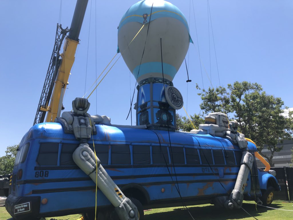 Inflatable Battle Bus That Will Be Flying Over La For E3 Fortnitebr
