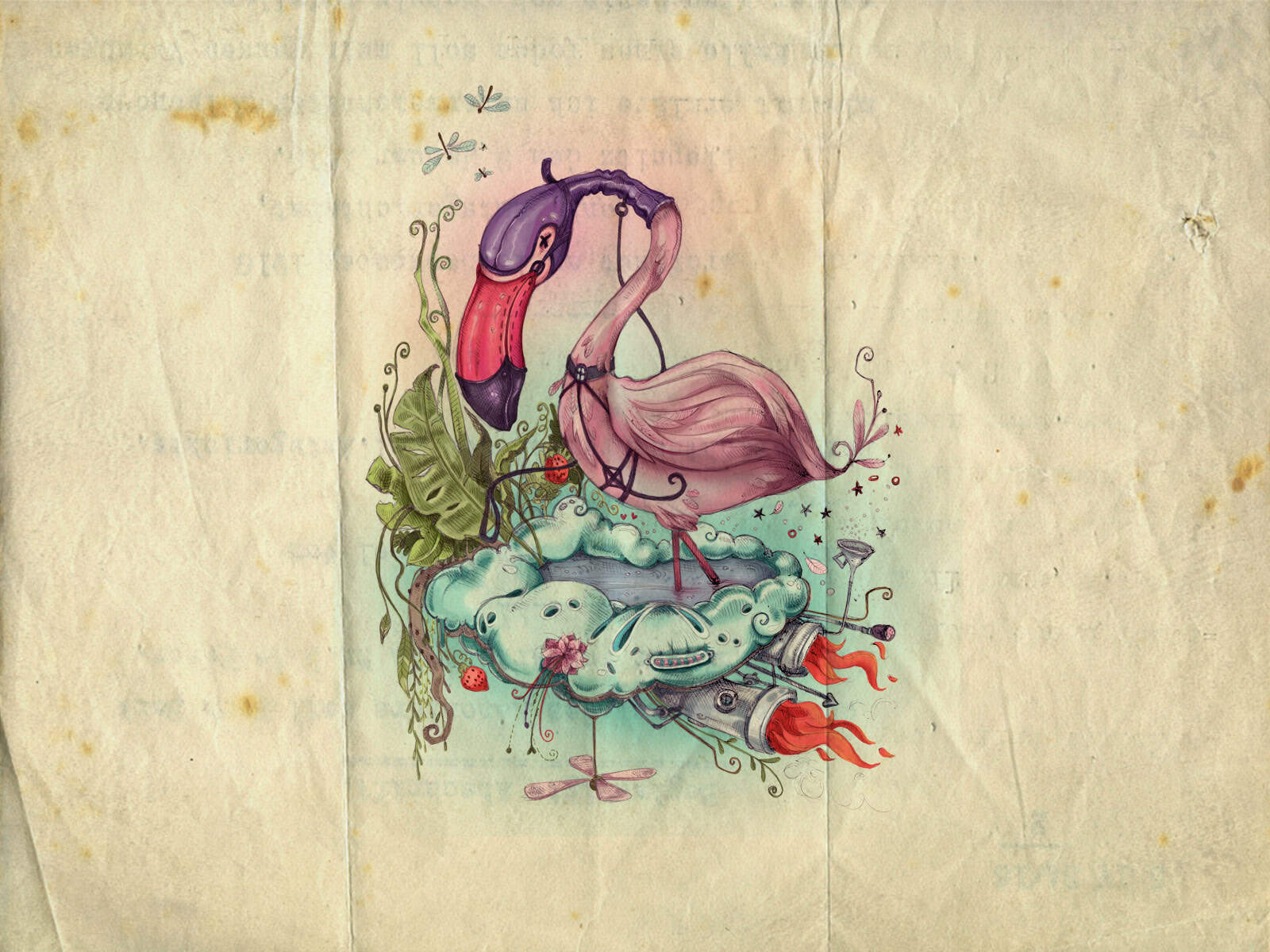 Flamingo Photo Wallpaper
