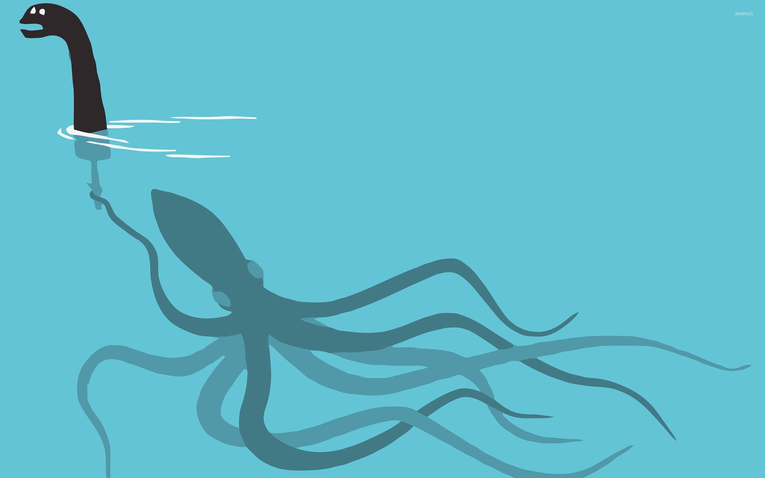 Cthulhu Pretending To Be The Loch Ness Monster Wallpaper