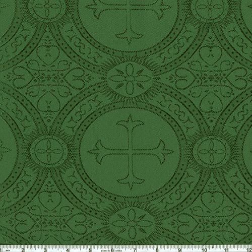 Clergy Brocade Christmas Green Fabric Wallpaper
