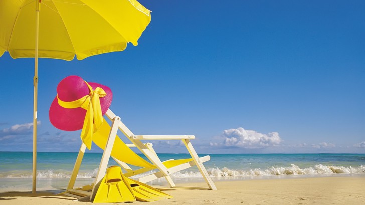 Yellow Beach Chair Wallpaper For iPad Size