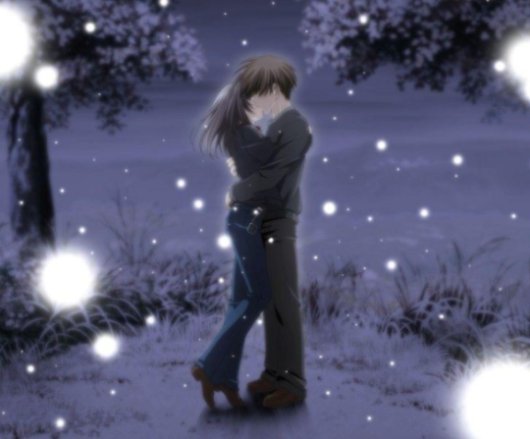 Wallpaper Collection Romantic Love Couple Kissing Anime