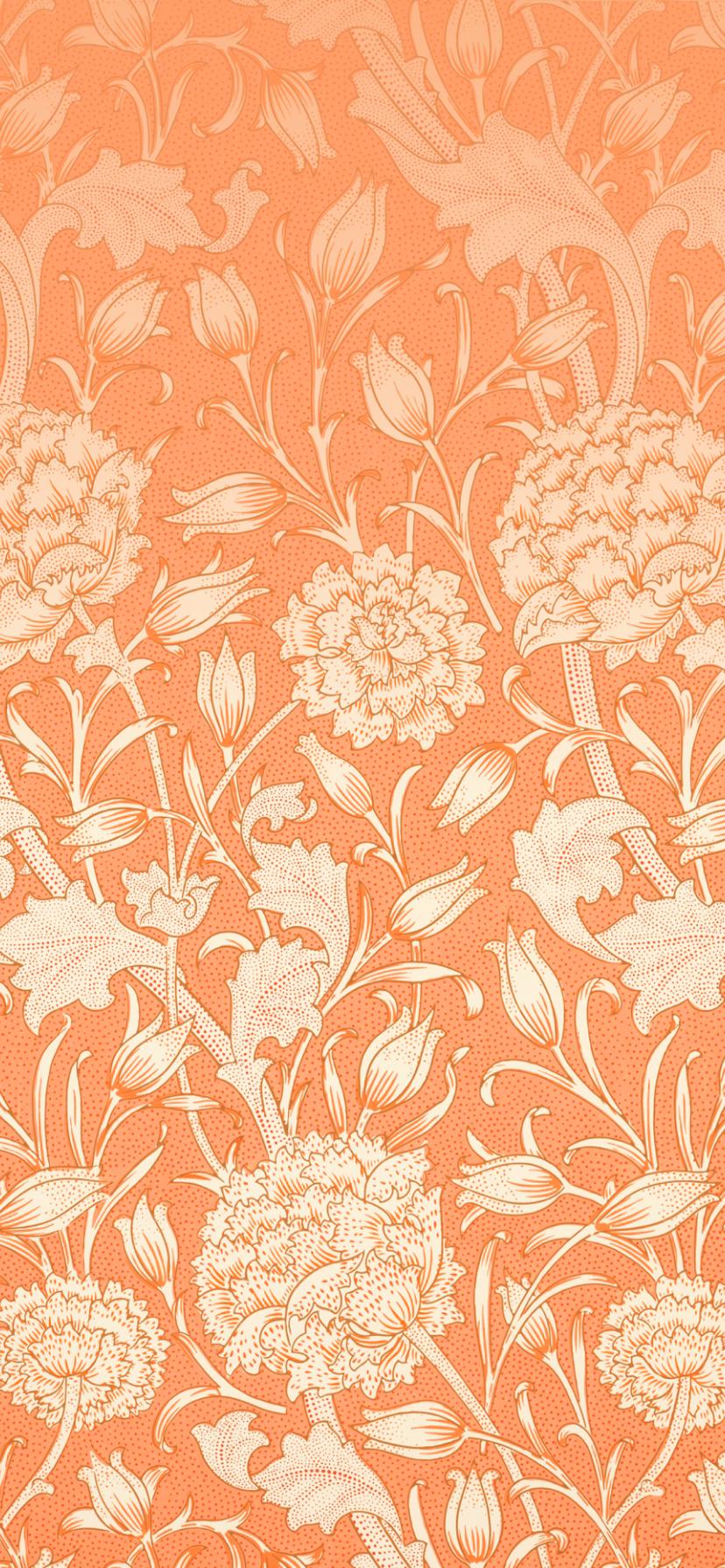 Wild Tulip Orange By William Morris Vintage Floral Wallpaper