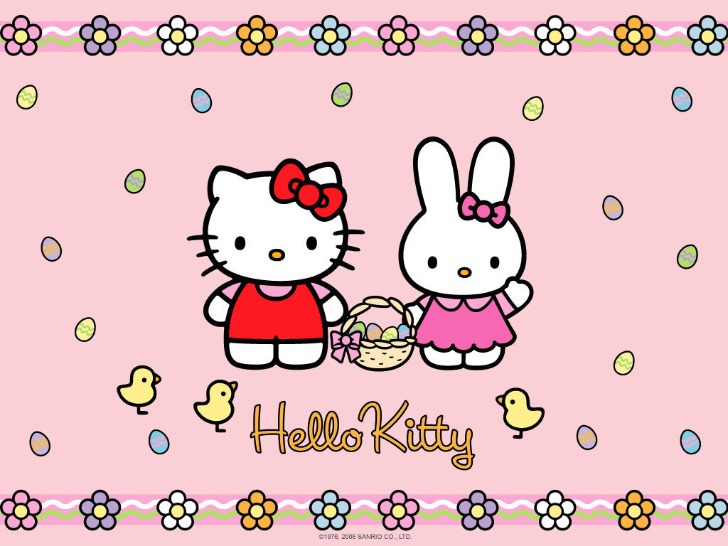 Hello Kitty Wallpaper Spring Garden Fly With