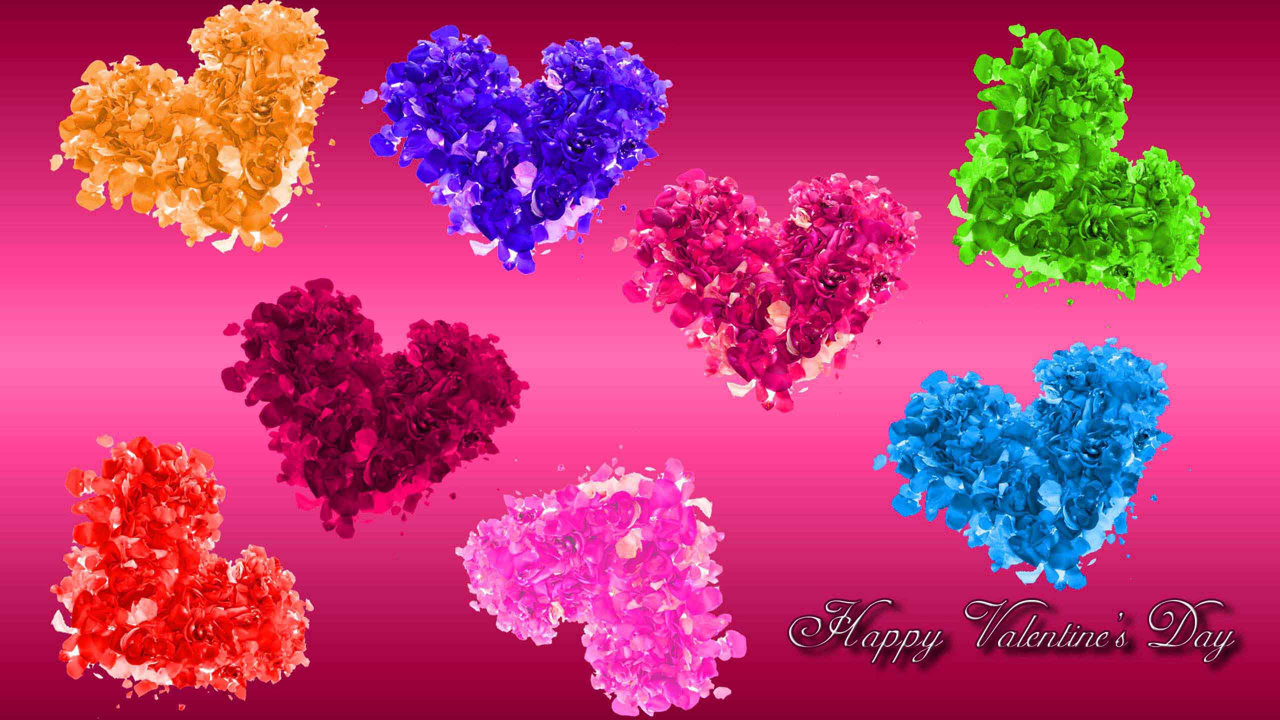 Love Colorful Hearts For Valentines Day Wallpaper
