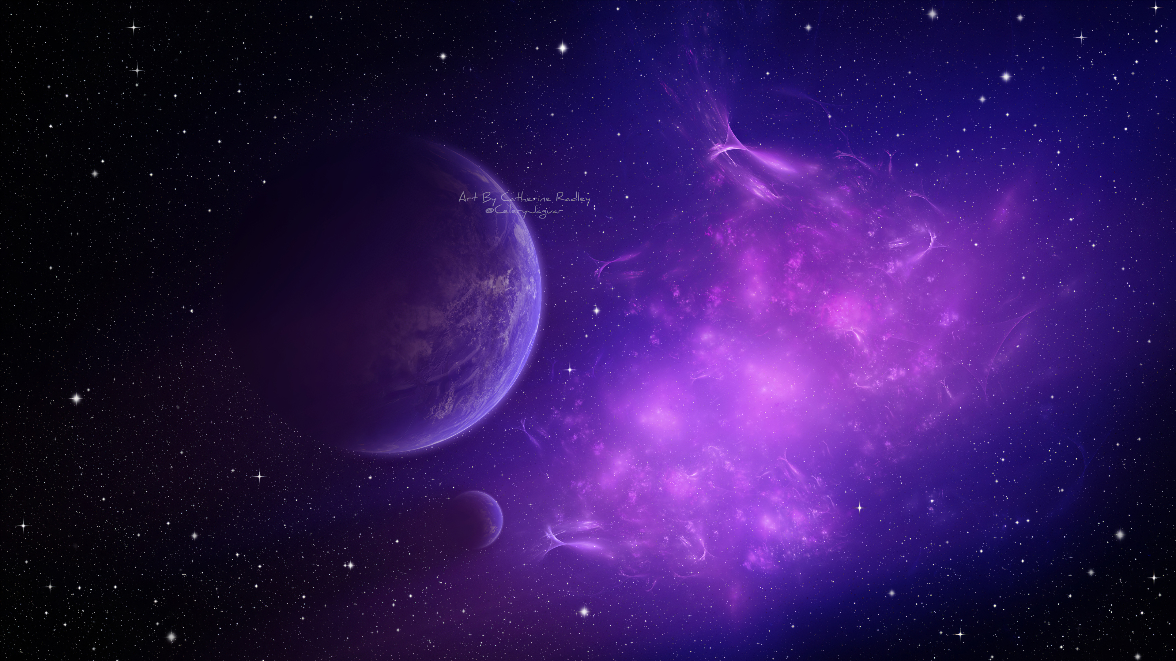 Nebula Purple Fractal 4k Wallpaper HD Digital Universe