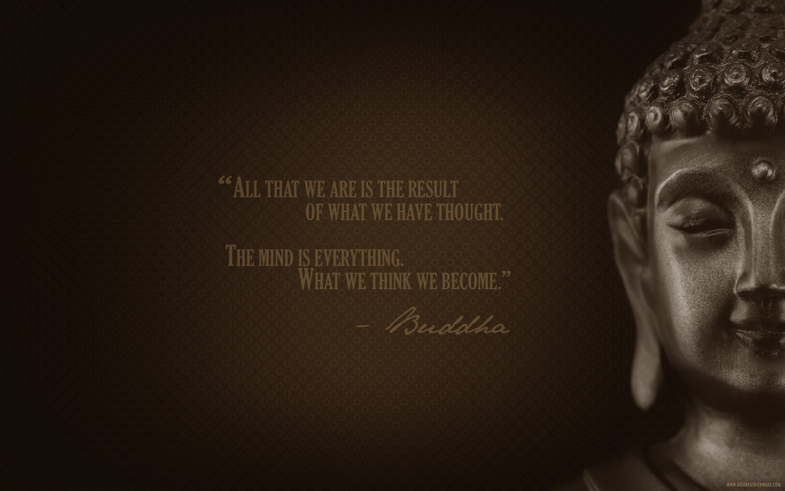 WALLPAPER WITH POSITIVE QUOTE BY LORD BUDDHA WHAT WE THINK WE BECOME