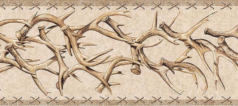 Western Deer Antlers Wallpaper Border Ta39016b