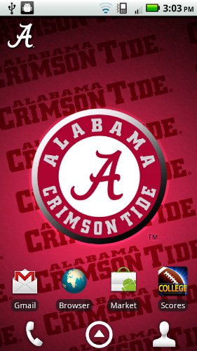 Licensed Alabama Crimson Tide Revolving Wallpaper App Roll
