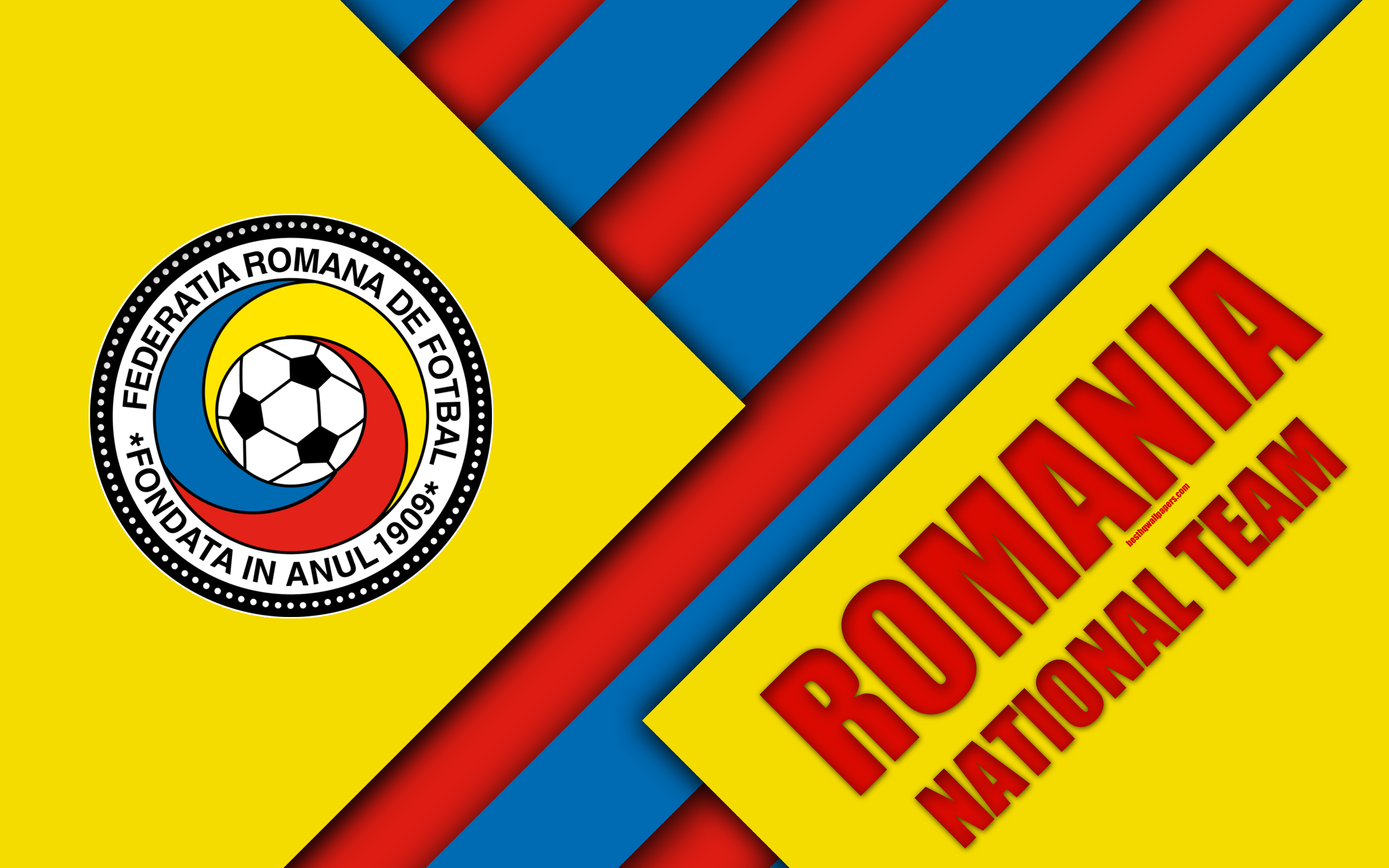 Wallpaper Romania National Football Team 4k Emblem