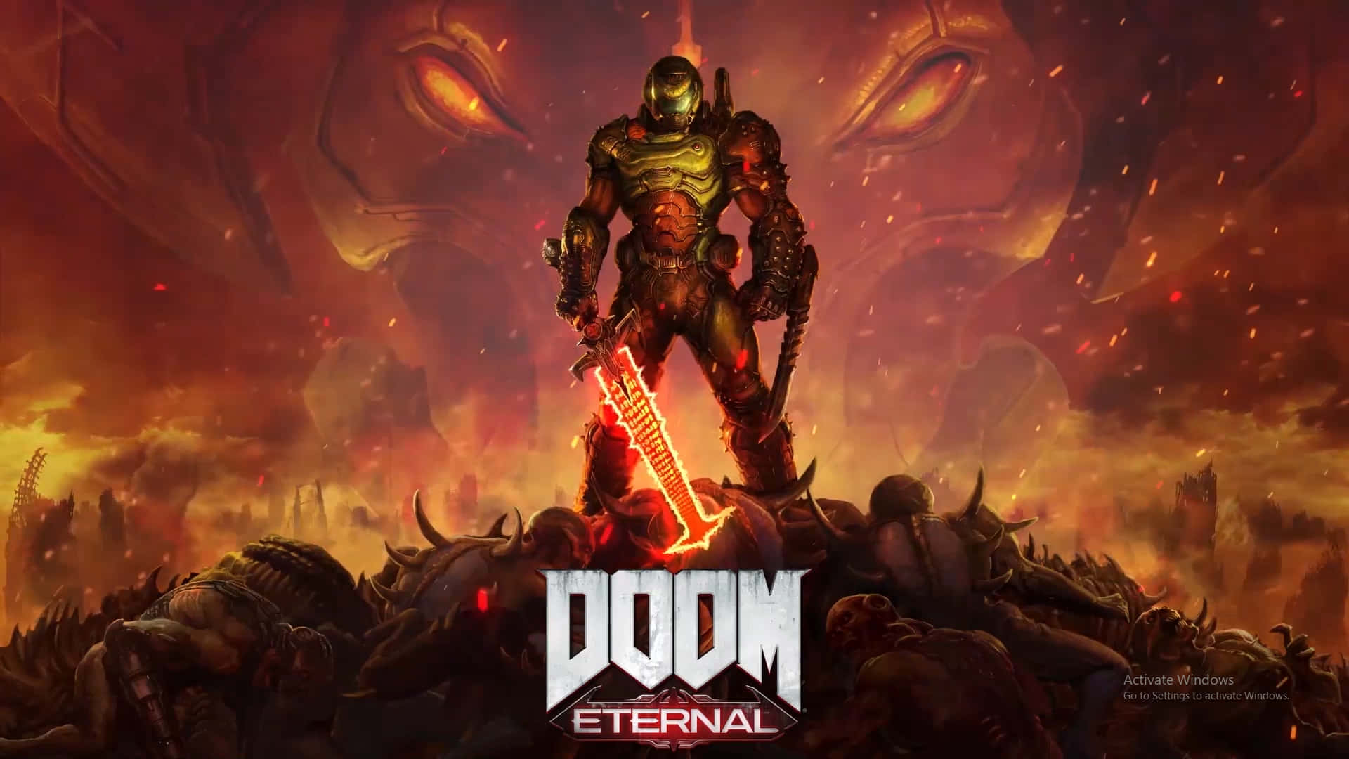 HD Doom Background Red Sword Wallpaper