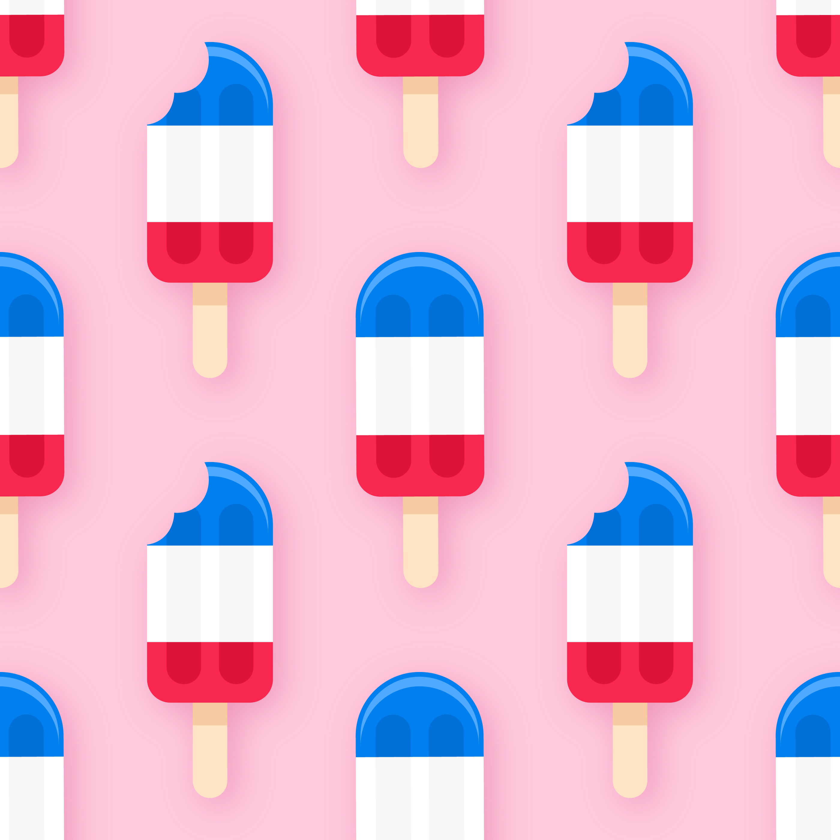 Patriotic Popsicles Seamless Background Pattern Vector Art