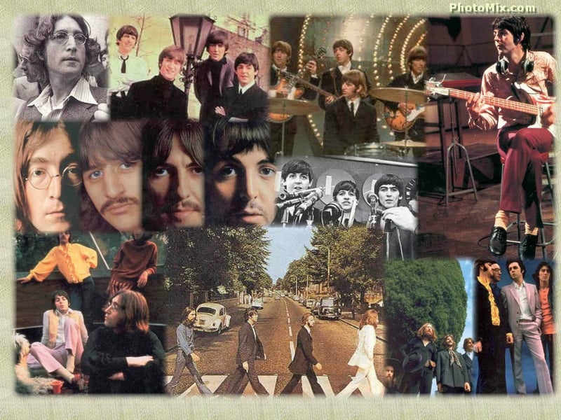 classic rock collage The Beatles Entertainment Music HD Desktop