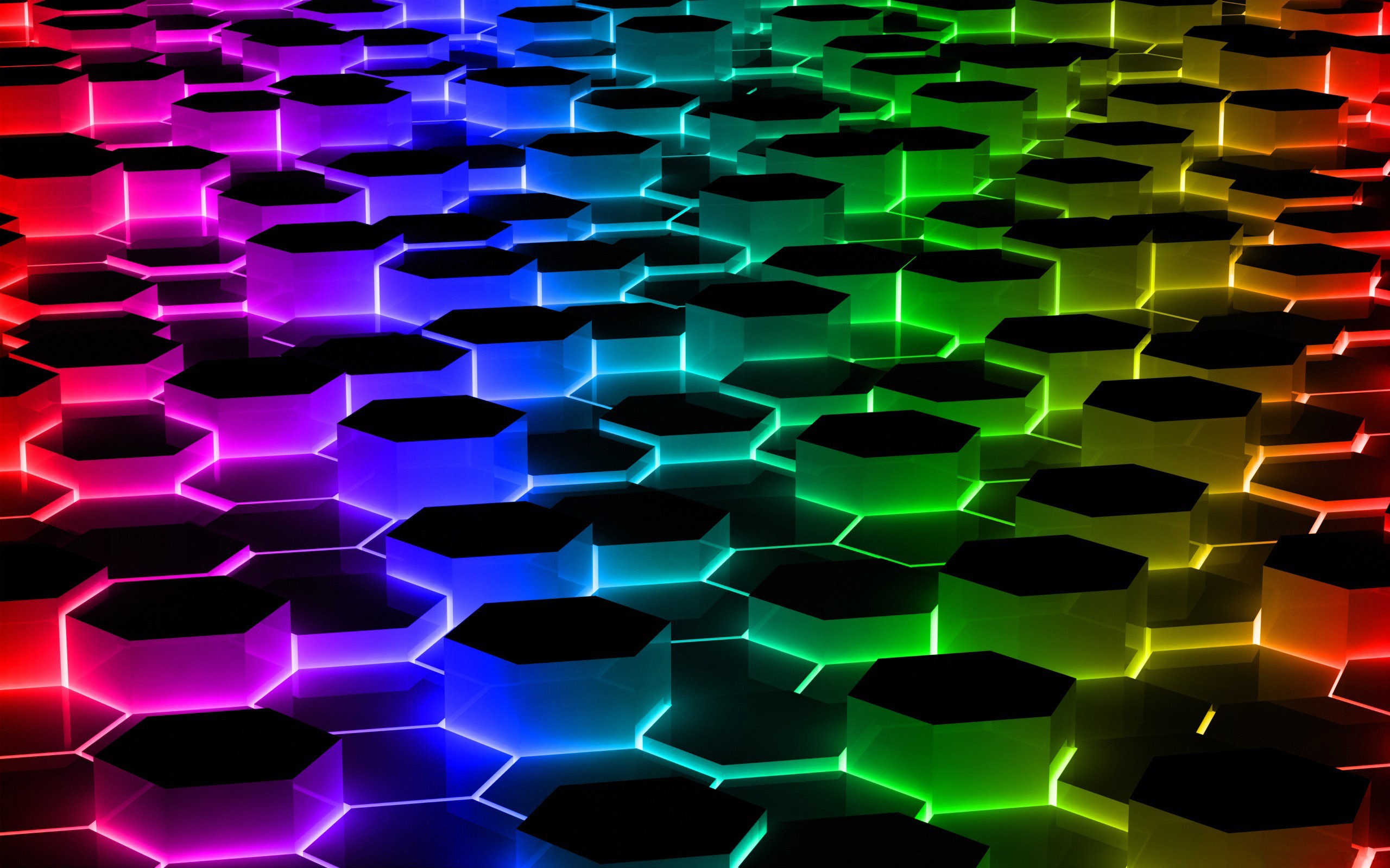 Rainbow Hexagons HD Wallpaper Best Backgrounds HD Free Images