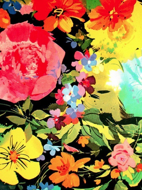 iPhone Wallpaper Vintage Flower Colors Floral Prints Art