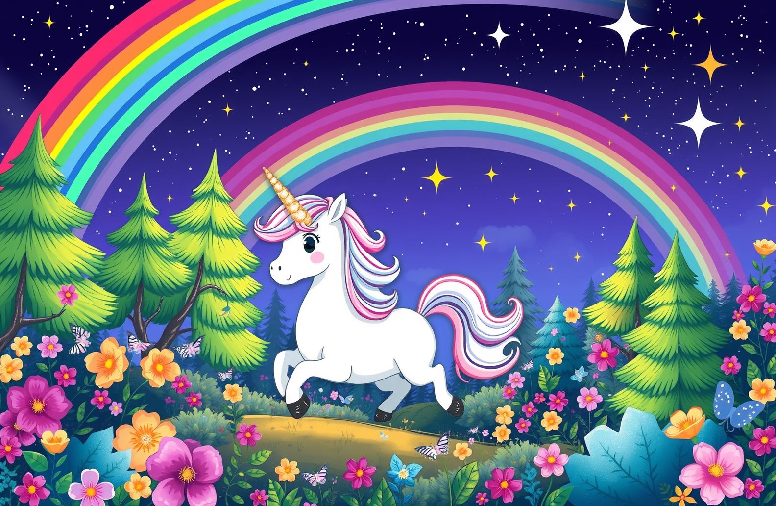 Cartoon Unicorn Wallpaper