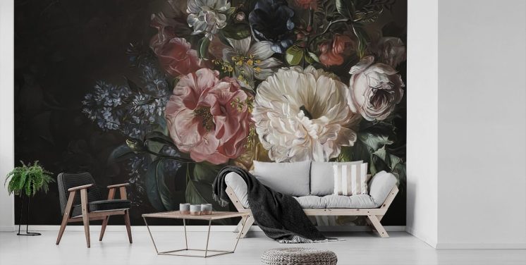 Dark Floral Wallpaper And Wall Murals