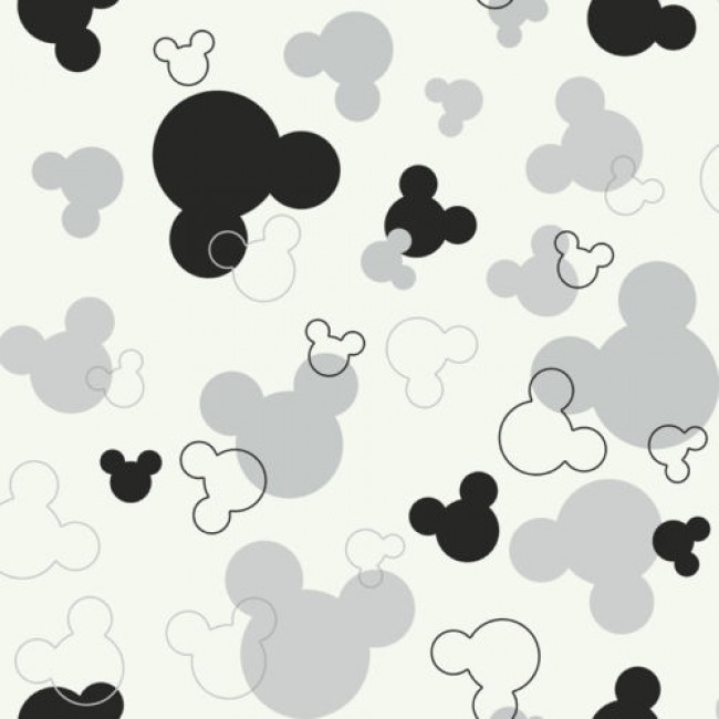 Mickey Mouse Disney Logo Black White Silver Wallpaper Dk5929 All