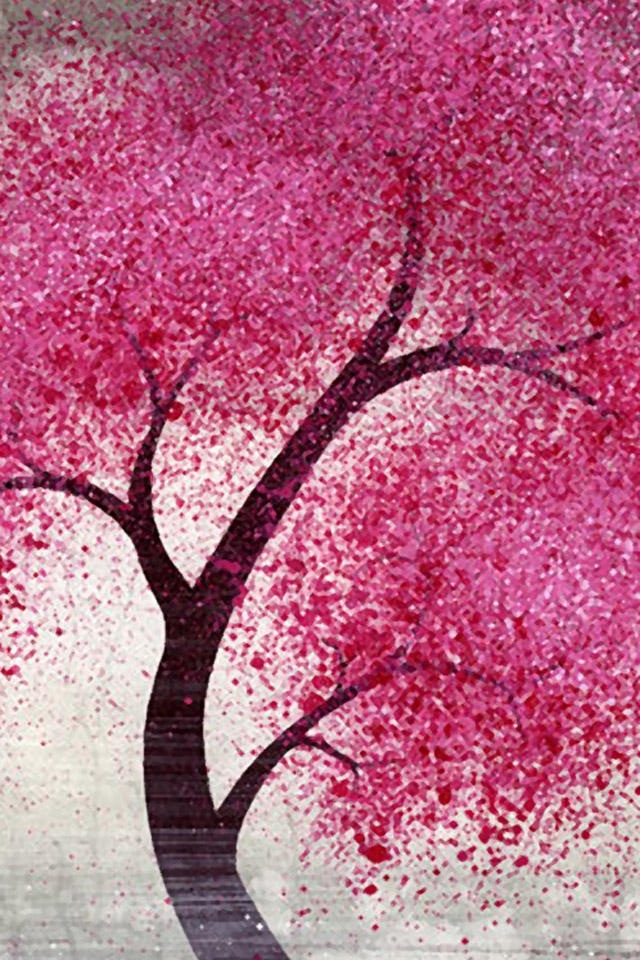 HD Beautiful Pink Tree Apple iPhone Wallpaper Background