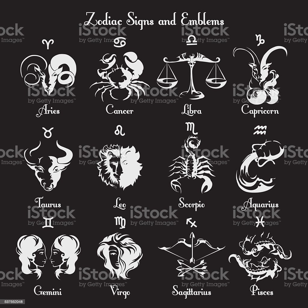Zodiac Symbols And Signs Stock Illustration   Download Image Now