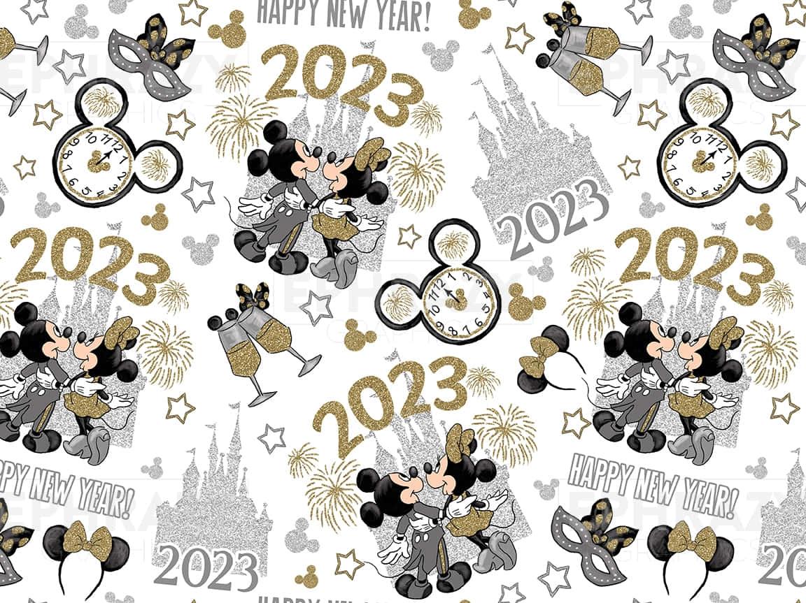 Download Mickey Mouse Happy New Year 2023 Wallpaper