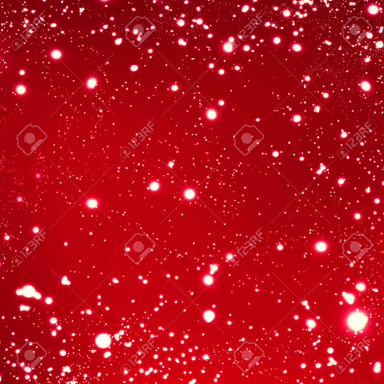 Abstract Red Christmas Background With Golden Lights Festive