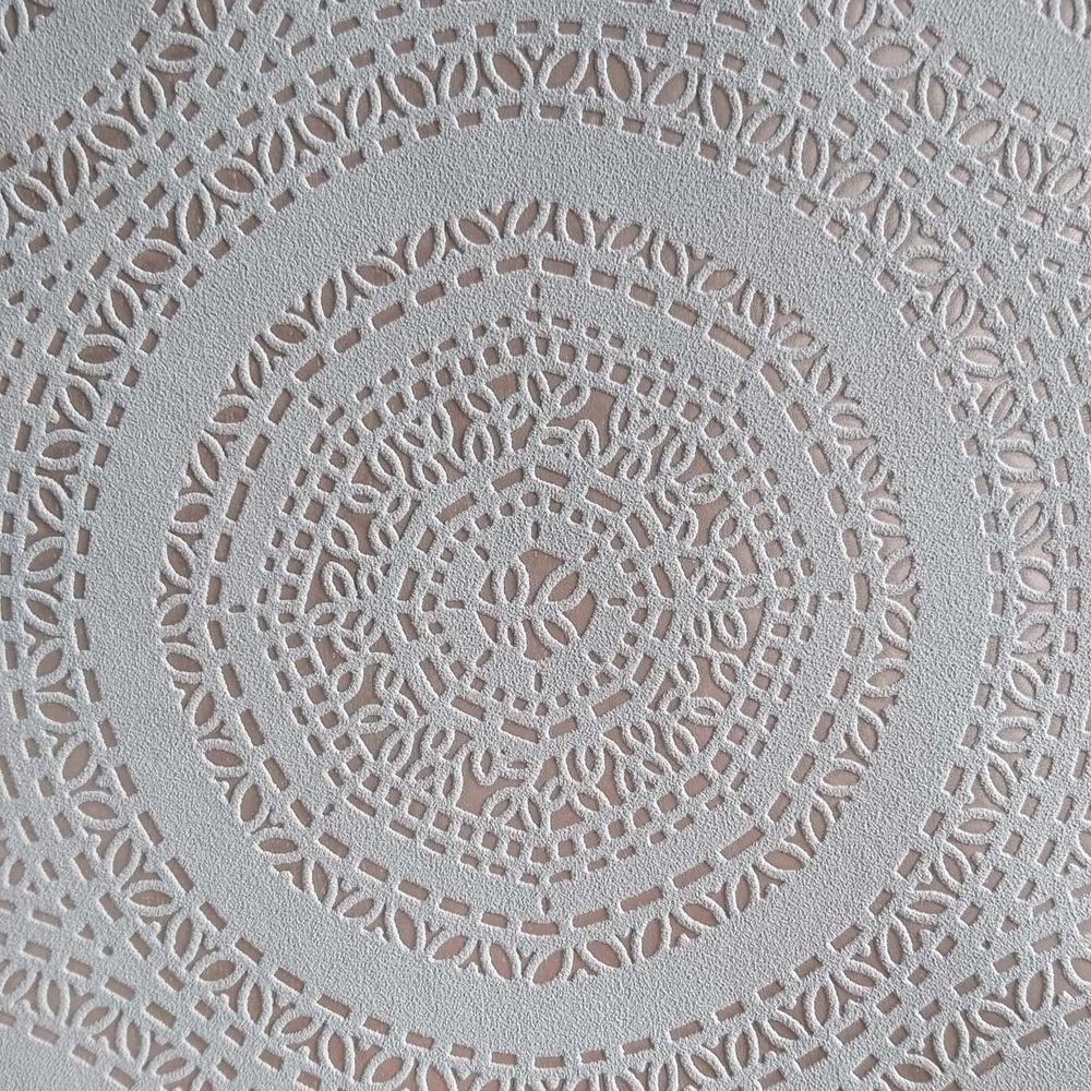 Doily Lace Effect Wallpaper In Grey Rose Gold Your Walls