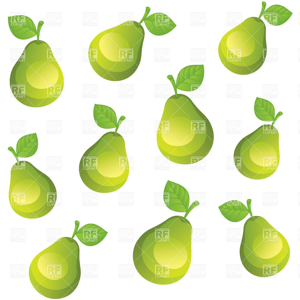 Seamless Wallpaper With Green Pears Isolated On White Background