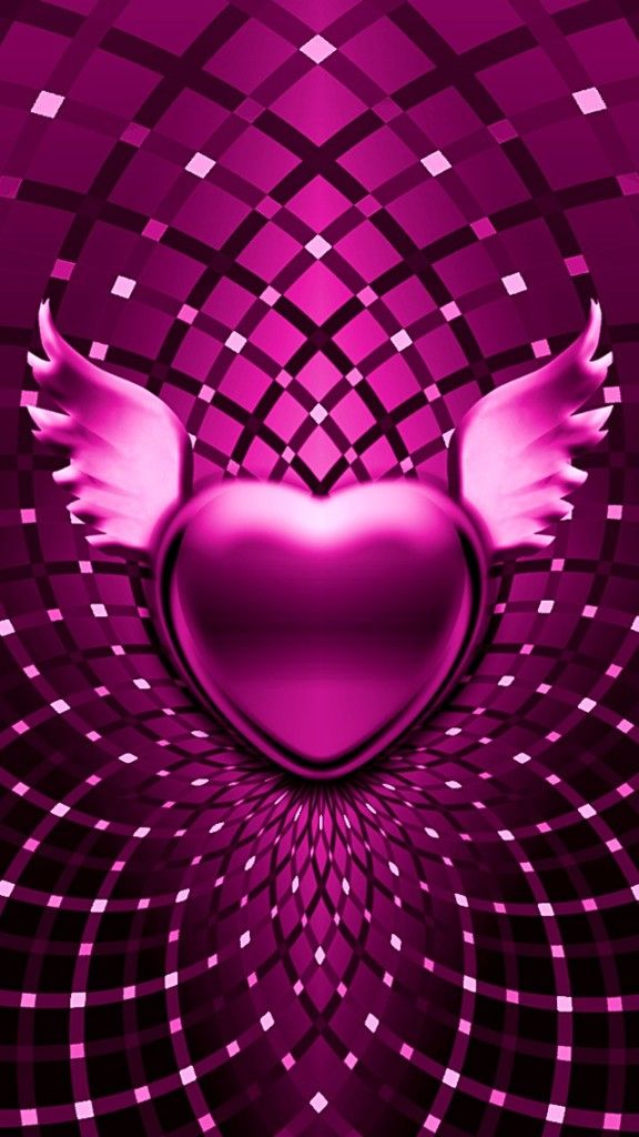 Purple Heart Wallpaper With Wings Jpg