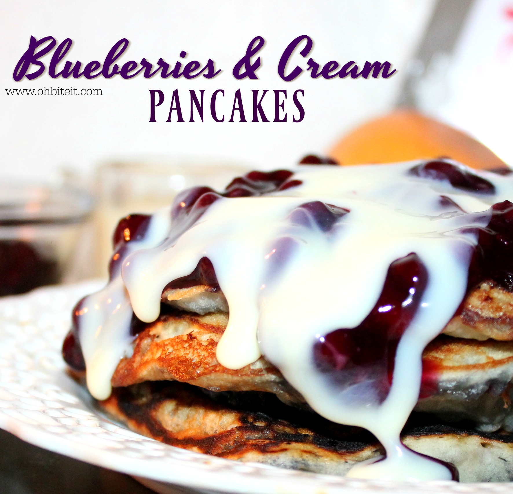 Blueberries Cream Pancakes Oh Bite It