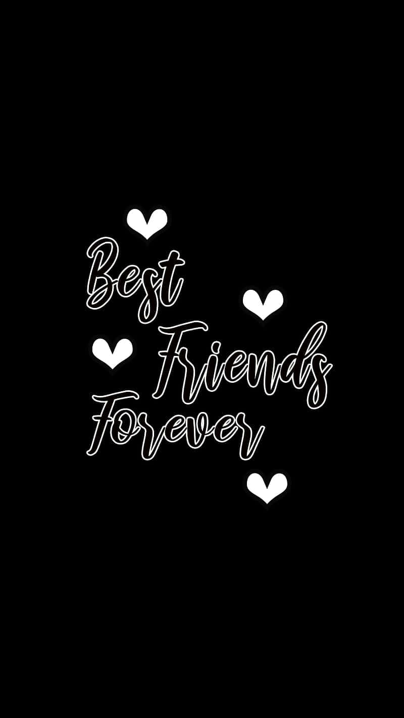 Best Friends Forever iPhone White Hearts Wallpaper