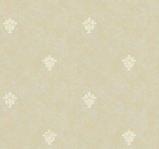 Stamped Leaf Silk Damask Text Faux Wallpaper Traditional
