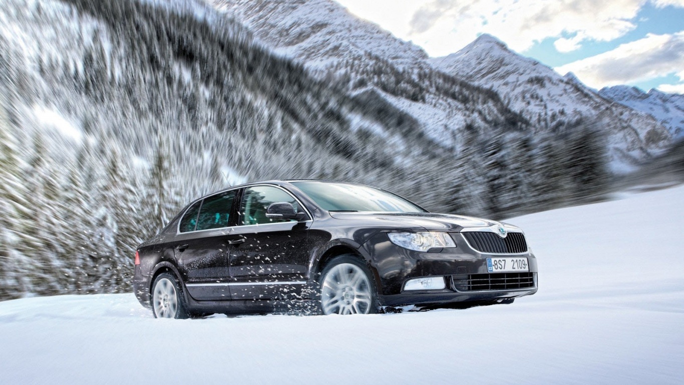 Skoda Superb In The Snow Desktop Pc And Mac Wallpaper Picture