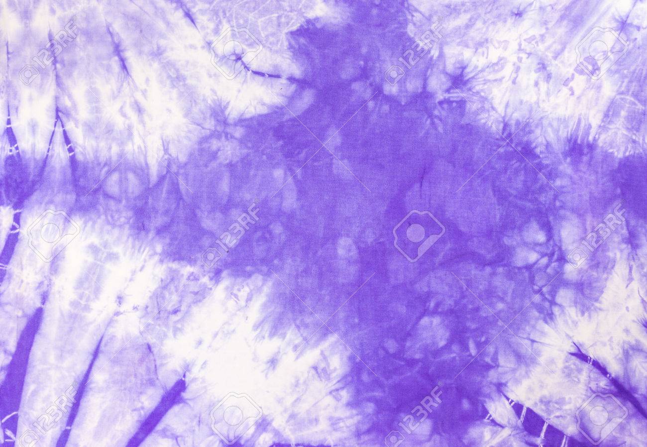Purple Tie Dye Batik Fabric For Background And Texture Stock Photo