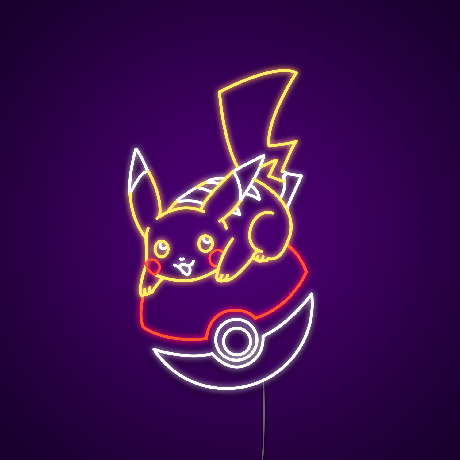Pikachu On Pokeball Pokemon Neon Sign Neonize