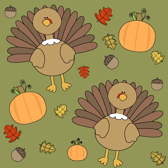 Cute Thanksgiving Turkey Background
