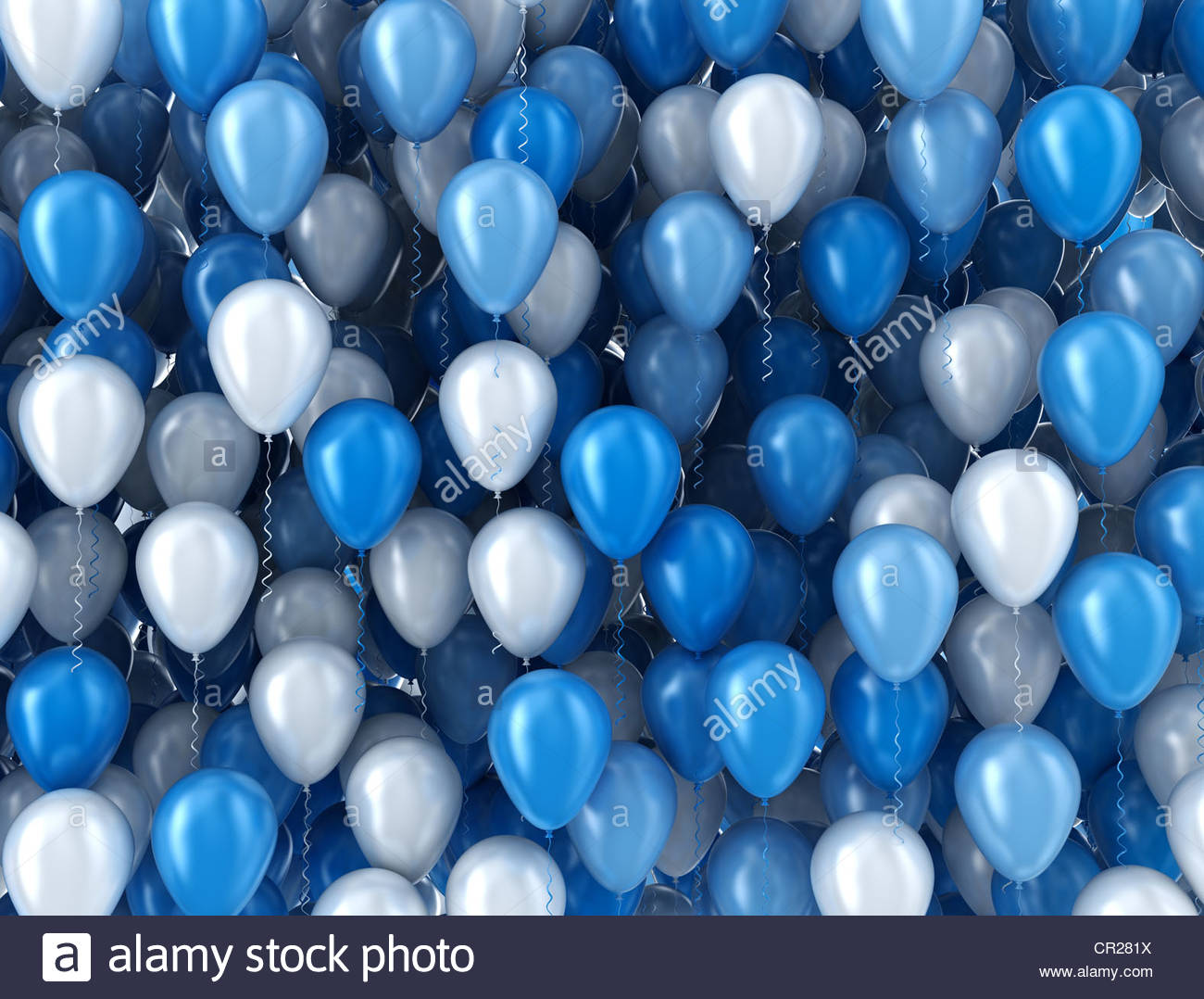 Blue And White Balloons Background Stock Photo