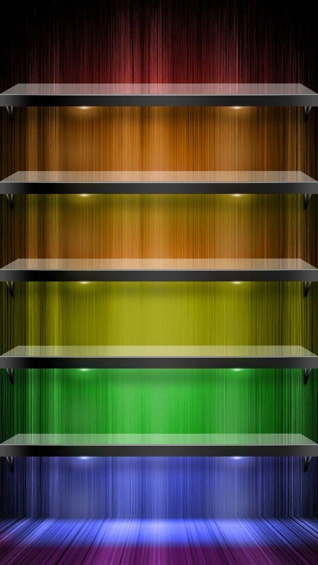 Rainbow Shelf iPhone Wallpaper