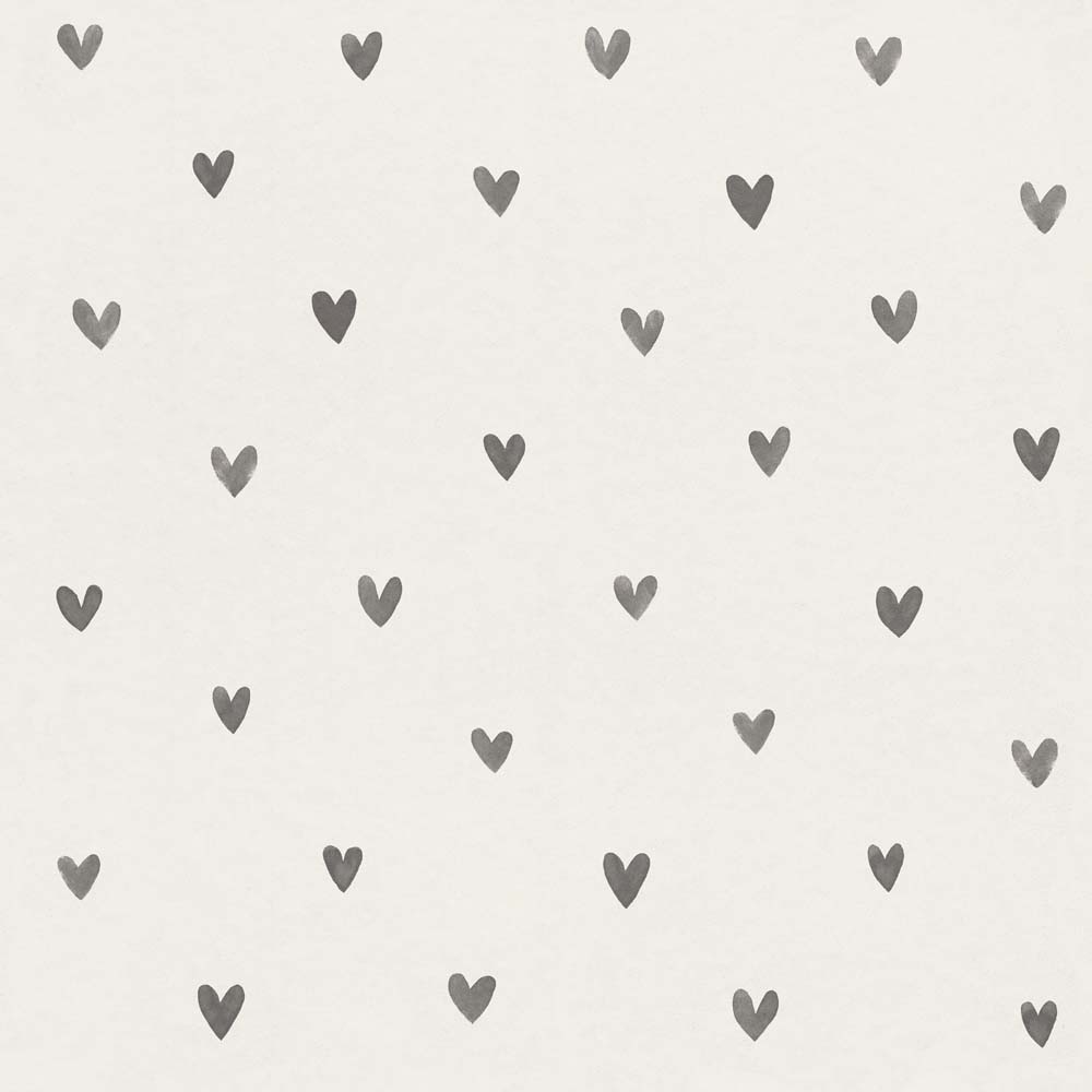 Kids Wallpaper Cute Hearts White Grey