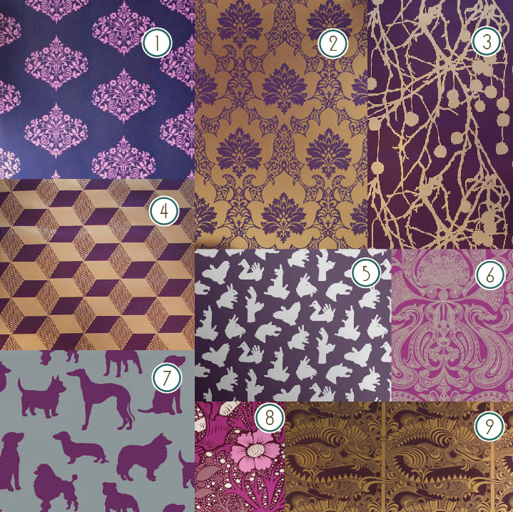 Purple Wallcoverings glam retro or just for fun