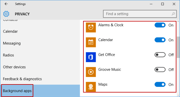 Steps To Turn Off Or On Background Apps In Windows