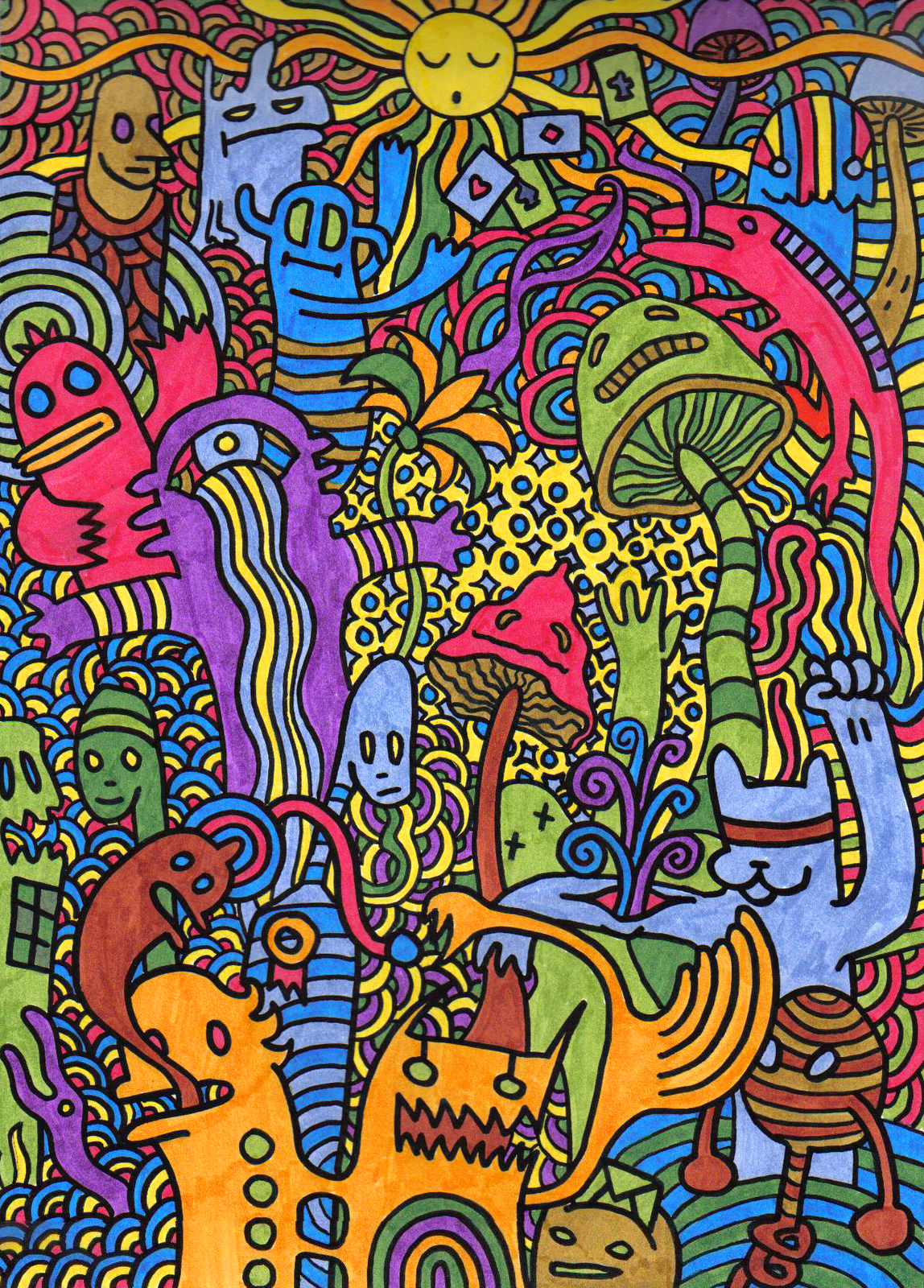 Wallpaper Trippy Desktop Background Psychedelic Mushroom Art