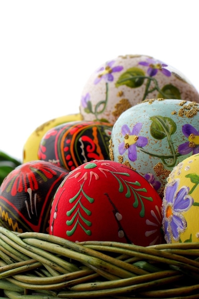 Easter Day Color Eggs iPhone Wallpaper HD