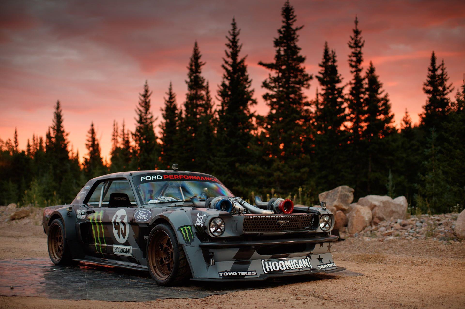 Gray Coupe Mustang Ford Ken Block Hoonicorn 1400hp Larry