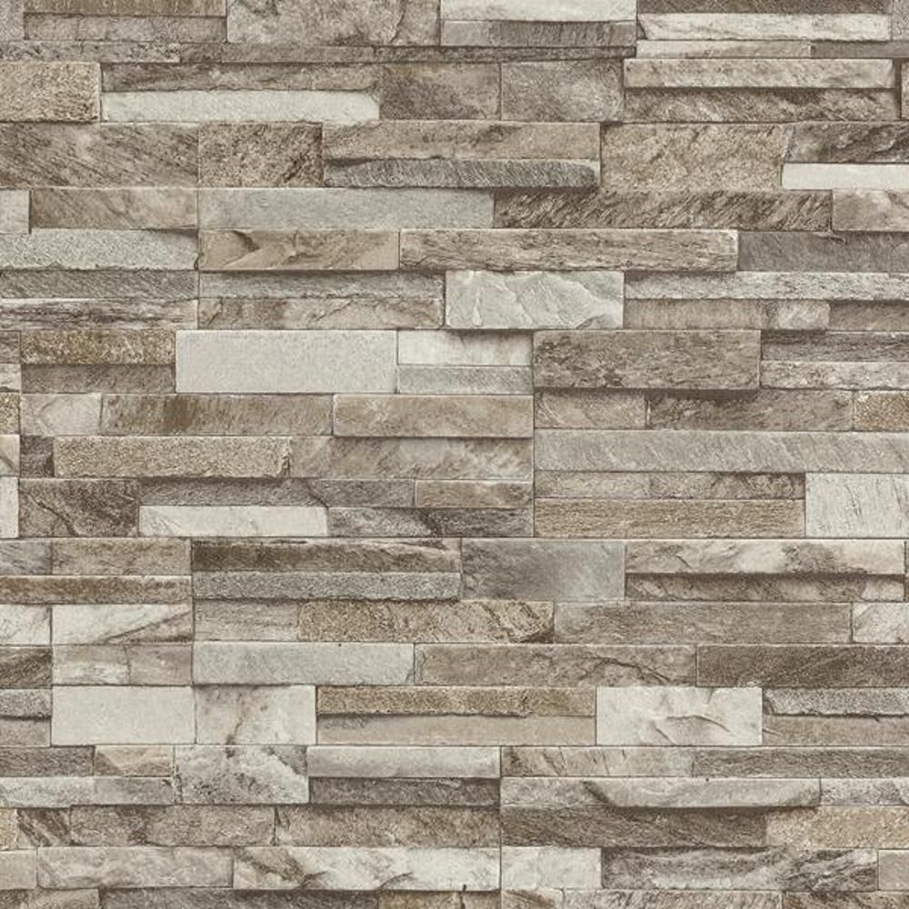 P S International Slate Brick Pattern Faux Stone Effect Textured