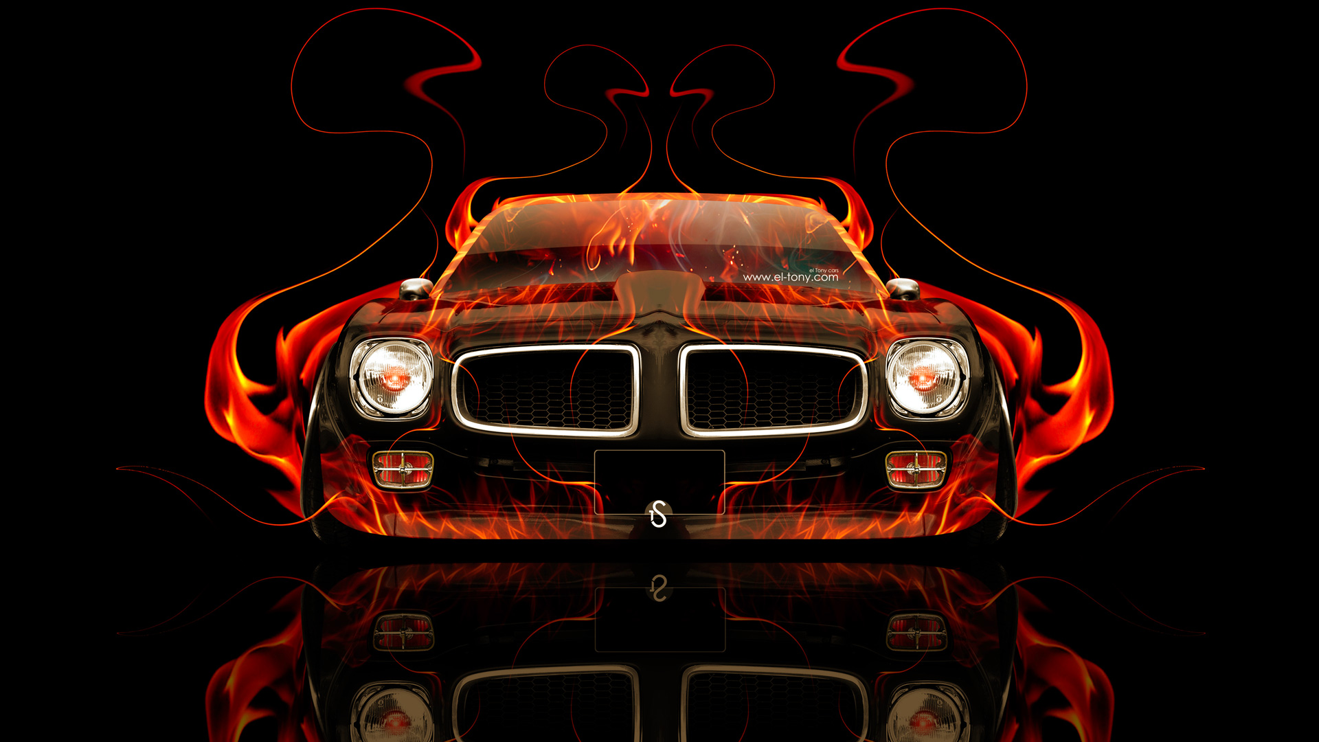 Pontiac Firebird Back Fire Abstract Car Side