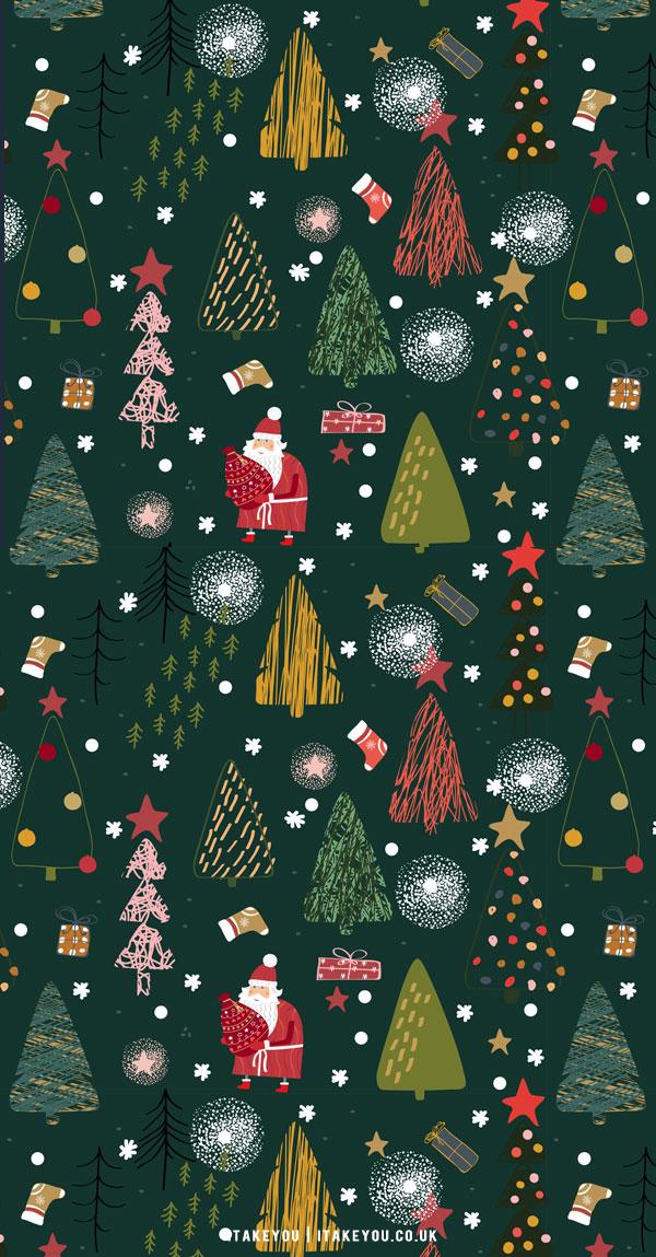 Christmas Wallpaper Ideas Dark Green Background I Take You