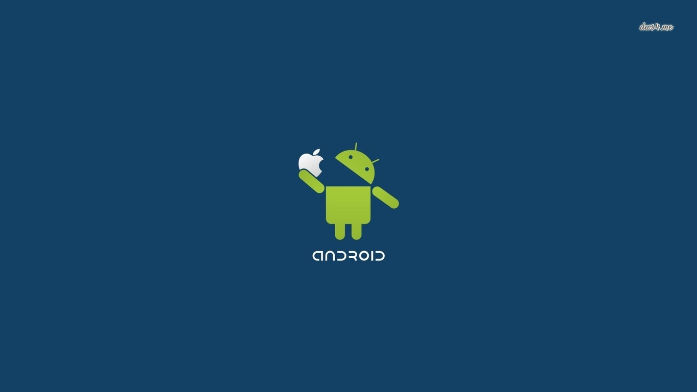 Android Eating Apple Wallpaper Puter