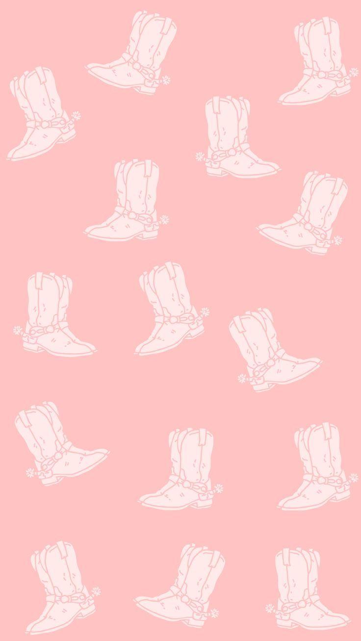 PinkRodeo Filled Cowgirl Boot Trendy Aesthetic iPhone Wallpapers